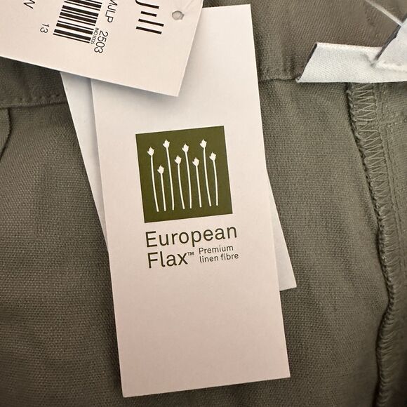 J Jill Linen Stretch Patch Pocket Crops European Flax Willow Large Petite PL - Picture 8 of 9